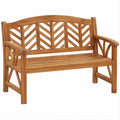Banco de Jardim com Braços em Teca Maciça Castanho 120 x 63 x 91 cm