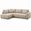 Sofá de Canto em L Bege com Chaise Longue à Esquerda 270 x 165 x 85 cm