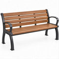 Banco de Jardim em WPC e Ferro Fundido Castanho e Preto 150 x 60 x 80 cm