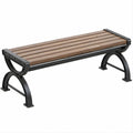 Banco de Jardim em Madeira Maciça e Aço Castanho e Preto 122 x 45 x 40 cm