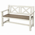 Banco de Jardim em Madeira Maciça de Abeto Branco e Castanho 120 x 60 x 85 cm