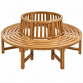 Banco Circular para Árvore em Madeira Maciça de Acácia Castanho Natural 160 x 160 x 90 cm