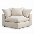 Poltrona Estofada Bege com Almofadas 110 x 95 x 85 cm