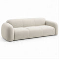 Sofá de 3 Lugares em Bouclé de Poliéster Creme 220 x 95 x 75 cm
